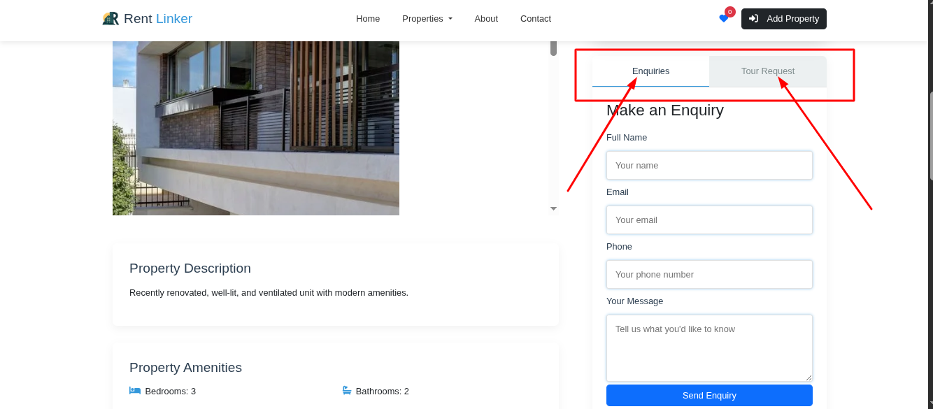 Submit enquiries & tour requests